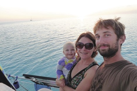 The family on their boat.