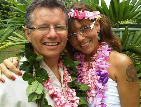 Sheryl Tribolet and James Bryner ... married Aug. 29 on a private beach on the north shore of Kauai.