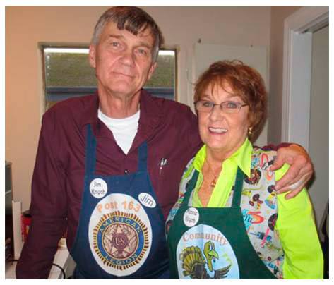 Jim & Minnie Kynch are the organizers of the Community Thanksgiving Dinner. At the Mullis Senior Center this year