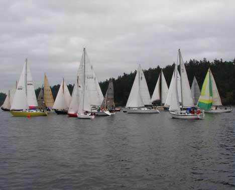Although the starting line was longer than in previous years' Shaw Island Classic