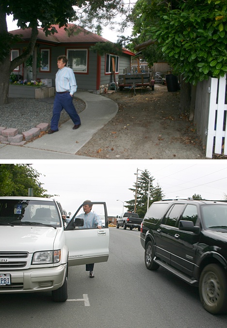 Top photo: David Taylor wants to put a driveway here on his property on Guard Street
