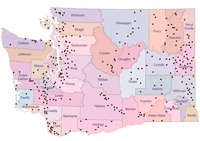 Map of Washington state Grange Halls by Michele Savelle