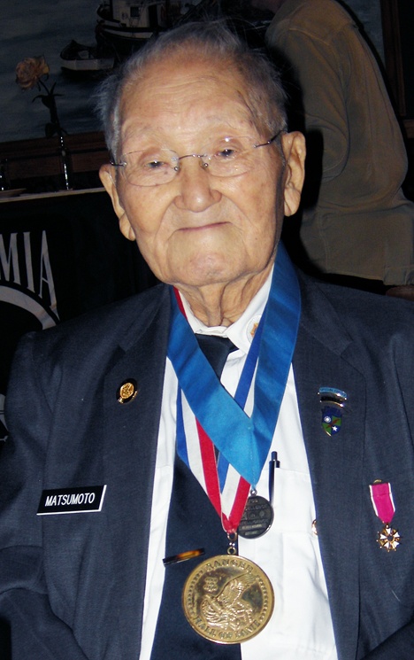 Roy Matsumoto of San Juan Island wears his medal from the Army Ranger Hall of Fame