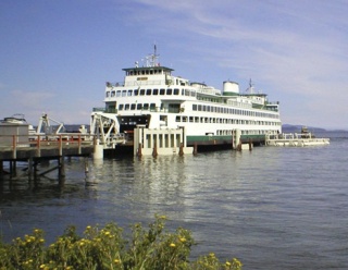 The M.V. Elwha ... lost power today and is being towed to Anacortes.