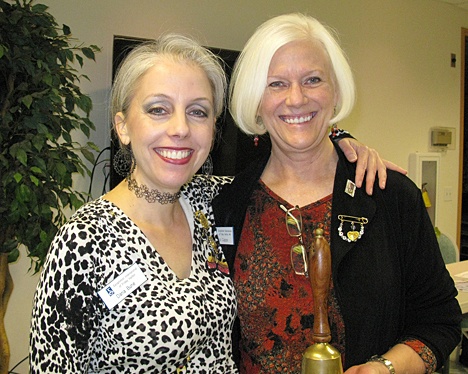 Dana Bune and Carol Capps are chairwomen of Soroptimist International of Friday Harbor's Girls Night Out Bunko Party