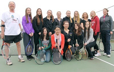 2015 Wolverines girls tennis team: Back row