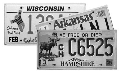 Sometimes it's the little things that remind us of where we are — like license plates