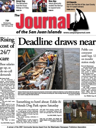 The front page of today's Journal of the San Juan Islands