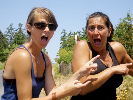 Kerry Andrews and Boo Boo Keane invite island women to join them on the Run Ladies Run 10K run/walk March 21 at Roche Harbor.