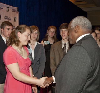 Catherine Bevens meets Supreme Court Associate Justice Clarence Thomas