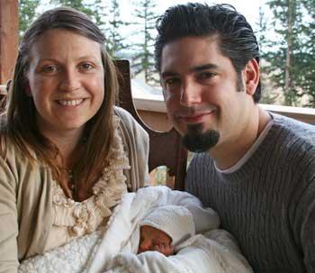 First-time parents Oshea and Andrew Vasquez at home with daughter Adelaide Pearline