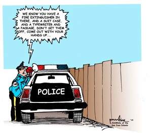 Cartoon musings on local news and events are published periodically in the Journal of the San Juan Islands