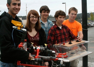Friday Harbor High School’s “M.A.T.E.” team displays its remotely-operated-vehicle