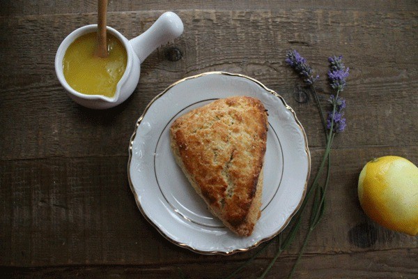 Lavender scones with a side of home made lemon curd