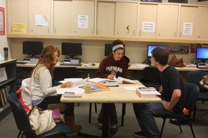 Students study in the career counseling college center at Friday Harbor High School. The center is a target  for a  nearly $10