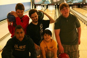 Friday Harbor Special Olympics Bowling Team; from left