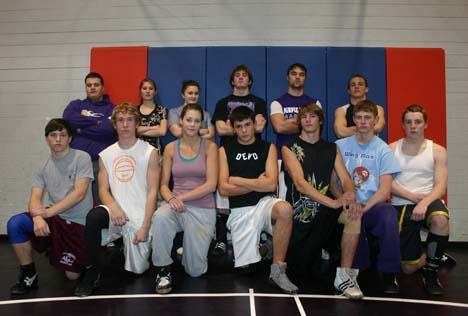 The Friday Harbor Wolverines wrestling team. Front row