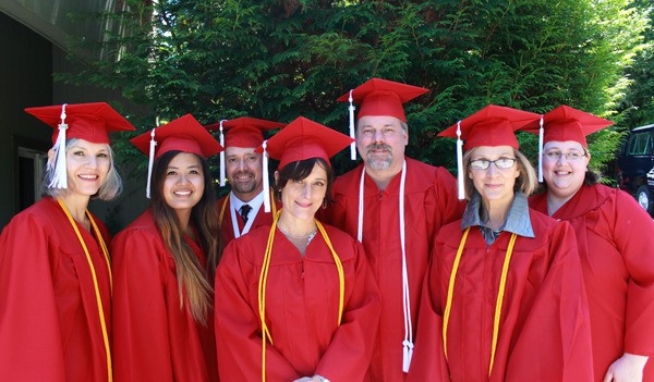 The seven graduates of Skagit Community College. From left
