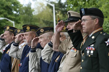 A salute on Memorial Day 2011 in Friday Harbor.