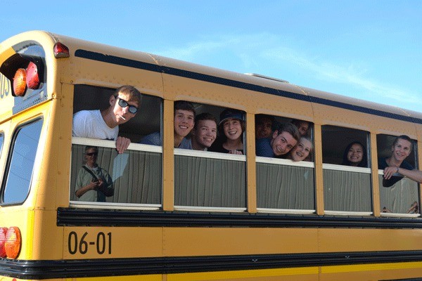 Graduates on their way to Grad Night