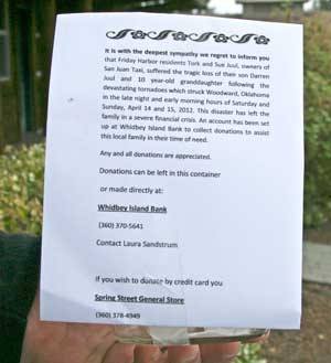 Look for notices attached to donation jars such as these