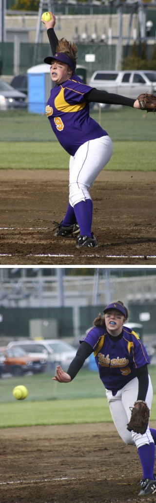 Friday Harbor pitcher Kerri Goff struck out seven en route to a 13-3 victory on the road Tuesday over Coupeville.