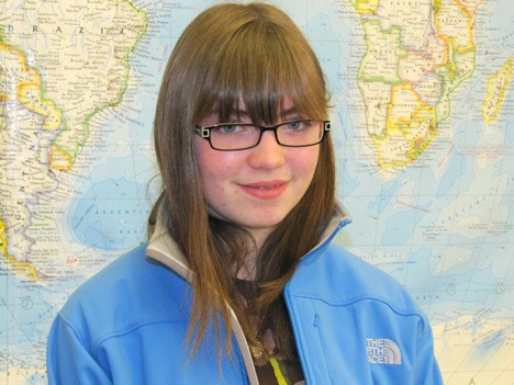 Kasey Rasmussen of Friday Harbor ... competes in the state Geo Bee on April 9.