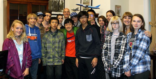 Spring Street International School students met with Rep. Rick Larsen while on a school trip to Washington D.C. yesterday