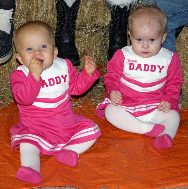 Cousins  Maren Ellingson and  Myla Morgan get their picture taken at the harvest festival at Islands Community Church on Oct. 31. Maren is the daughter of Andrea and Matt Ellingson. Myla is the daughter of Amanda and Sunny Morgan.