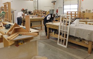 Employees at work in the shop of Friday Harbor-based Window Craft.