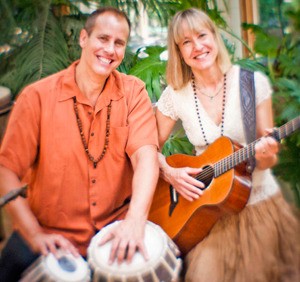 Kirtan musicians Benjy and Heather Wertheimer of ‘Shantala’ .