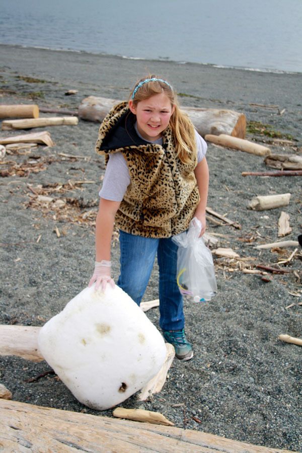 Paideia Classical School students picked up litter at Jackson's Beach on Earth Day