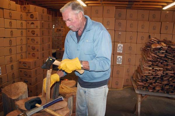 Vaughn Mason of San Juan Island hand-cuts and packages kindling under the Cedar Lite Kindling label.