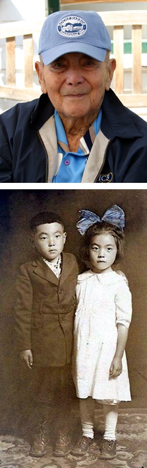 Top photo: Kendo Yasuda was a guest of honor at a July 2009 luncheon and book-signing event celebrating the release of 'Images of America: Roche Harbor.' Mr. Yasuda contributed to the book. Bottom photo: Kendo Yasuda and his sister