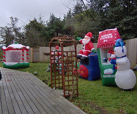 The Haws family invites children of all ages to enjoy the new toys on display at their house
