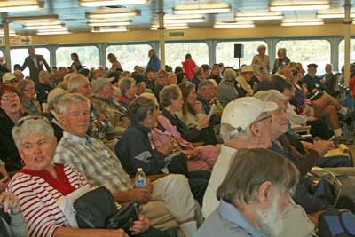 A near capacity crowd settles in onboard the Elwha at the 2013 OPALCO Annual Meeting.