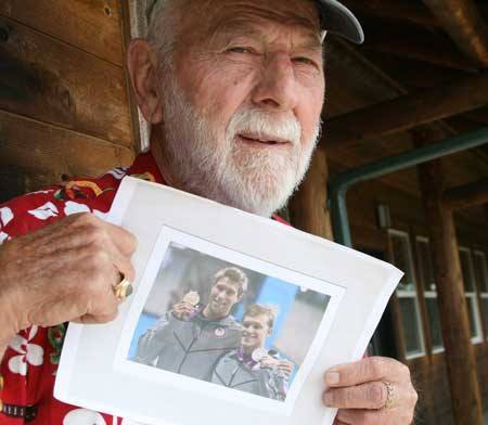 San Juan Island’s Lee Brewer holds up a copy of a photo of his great-nephew