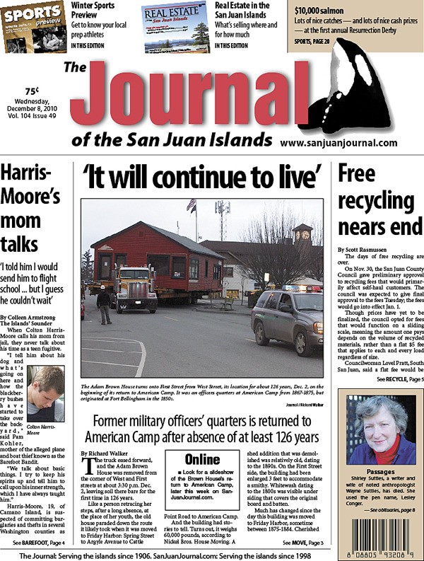 The Dec. 8 Journal of the San Juan Islands is comprised of 40 pages and three sections: News