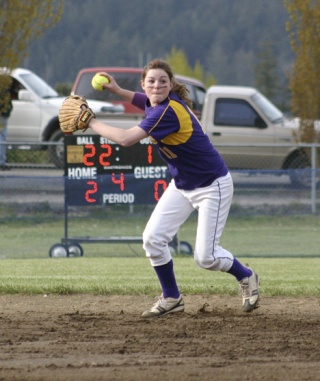 Shortstop Hannah Starr corrals a hot grounder and makes another out at first in the Wolverines 3-1 post-season win over Coupeville May 9 at home. Friday Harbor ousted the Wolves and advanced into the sub-district playoffs with the victory.