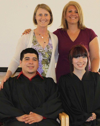 Griffin Bay High School’s Martin Guerrero and Jessica Walsh at graduation June 9
