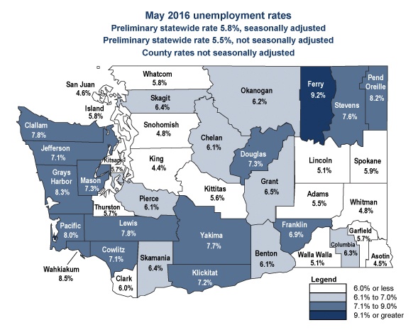 County unemployment numbers for May released