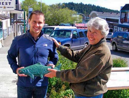 Friday Harbor’s Johannes Krieger accepts the Stewardship Network’s 2013 “Finnie” award