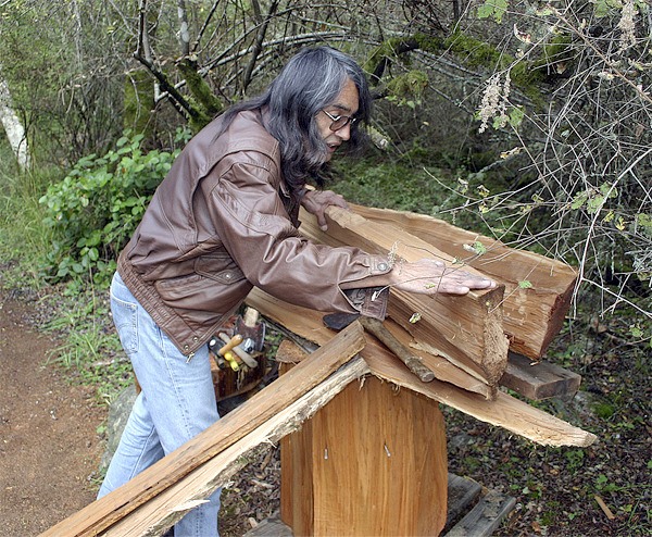 Danny Stough lives off the grid on San Juan Island. He carves Northwest Coast Native canoe paddles from cedar he culls.