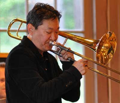 Trombone player Chris Amemiya and Seattle's Jazz Coalescence are the headline act at Jazz at the Labs