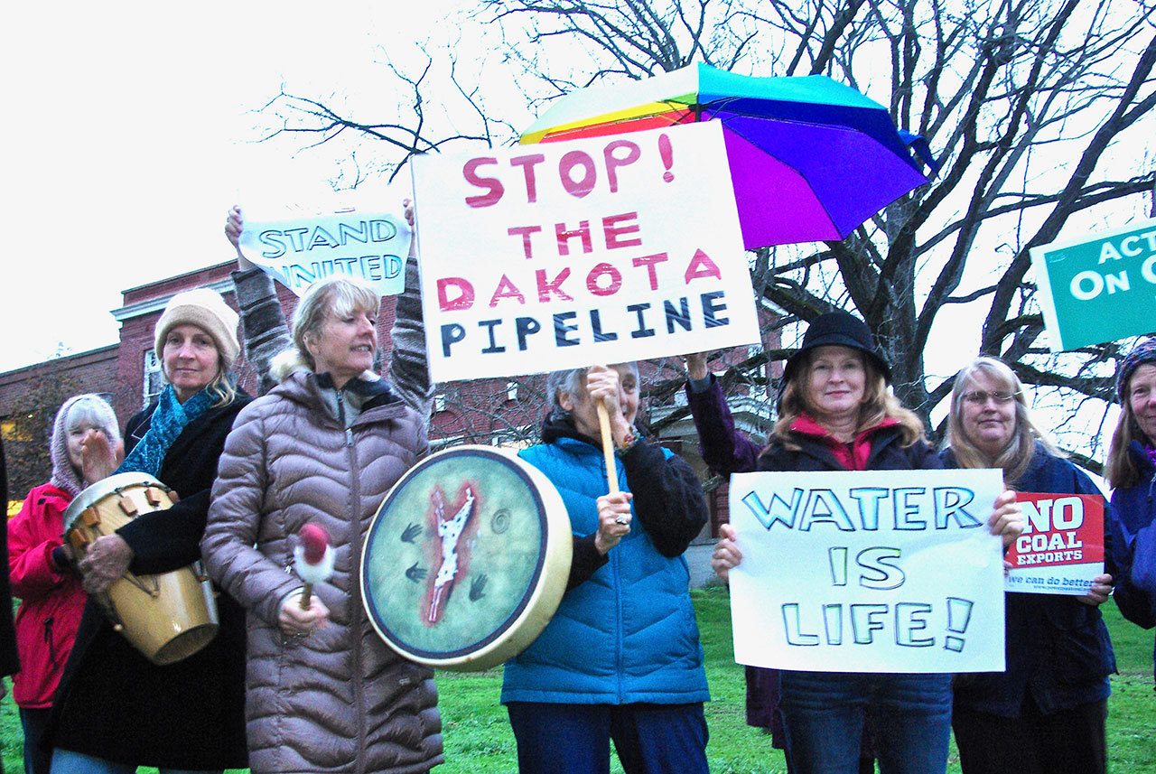 Friday Harbor residents protest Dakota Access Pipeline