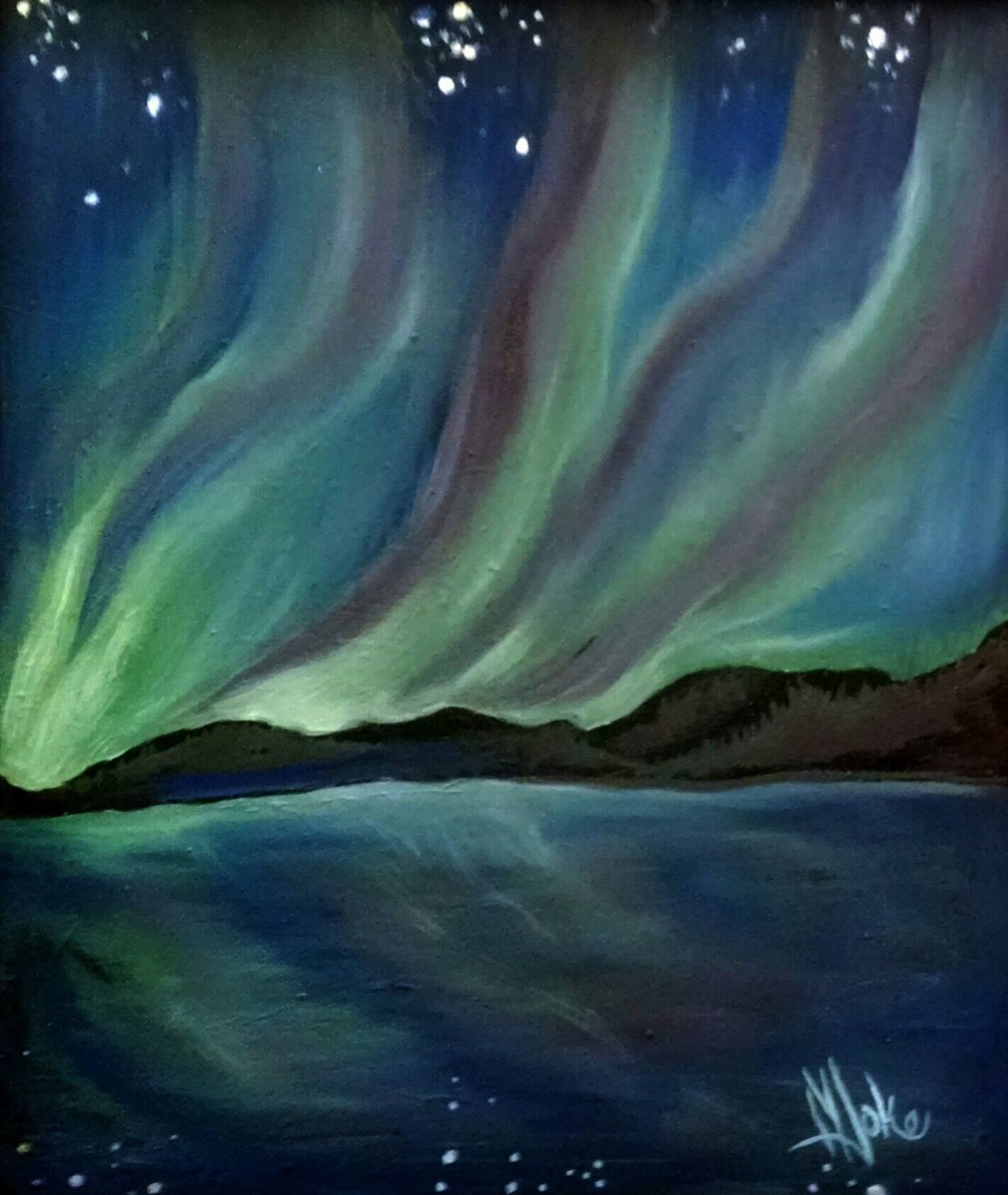 Paint &ldquo;Starry Island Night,&rdquo; above, with step-by-step instructions at Art for Fun, while sipping your own beer.