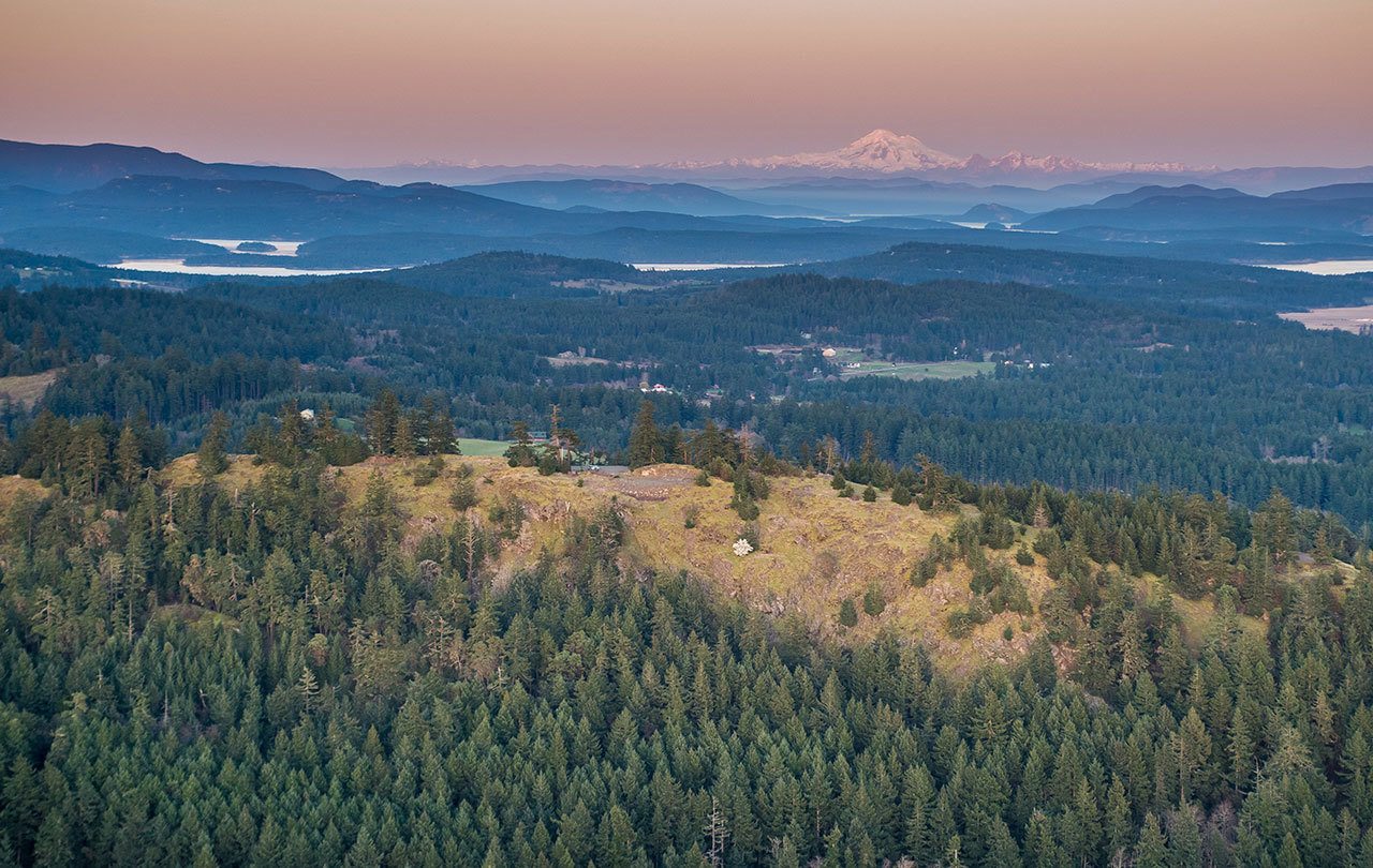 Contributed photo/Chris Teren Photography                                Aerial view of the Mount Grant summit, with Mount Baker in the background.