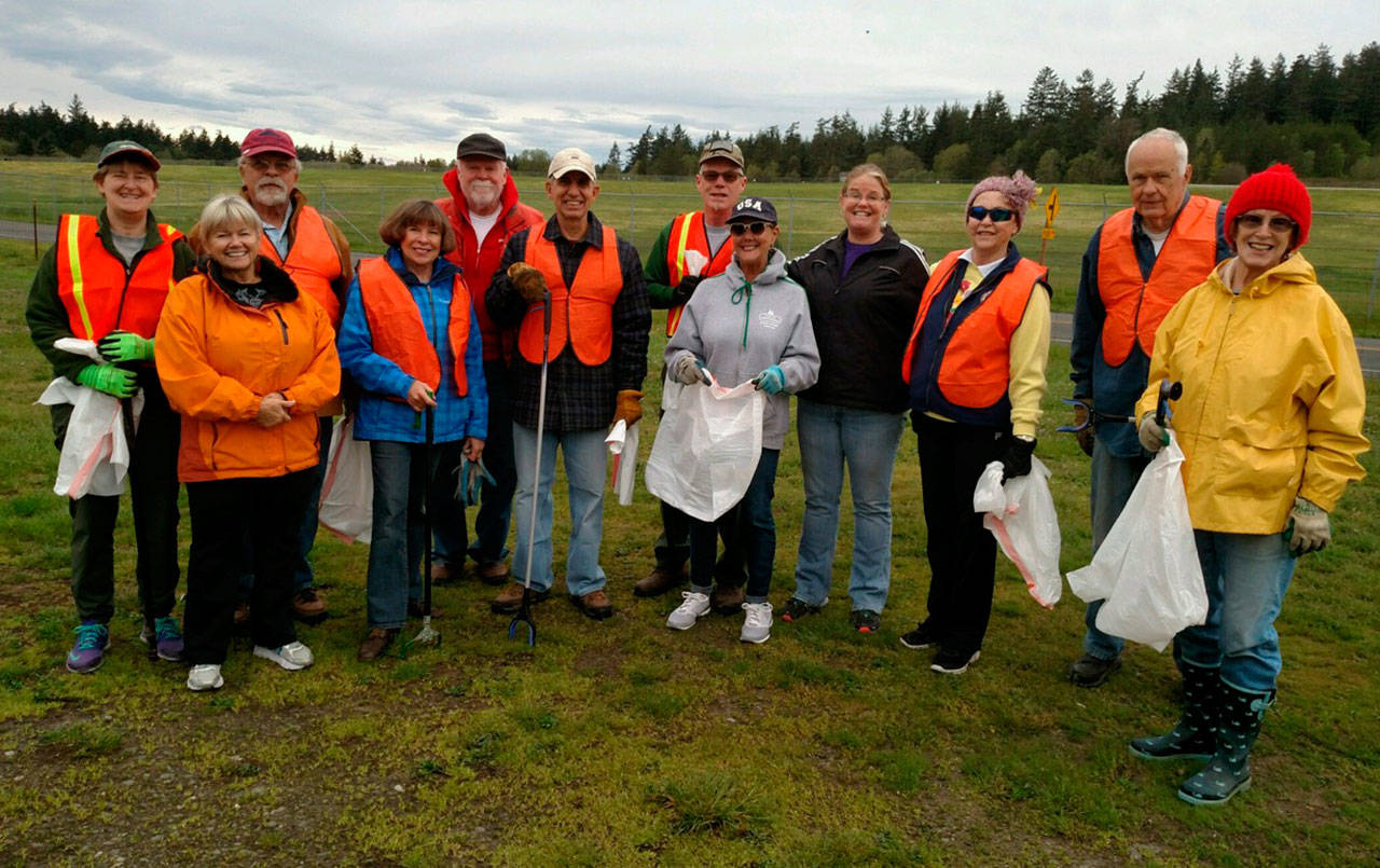 Contributed photo                                The Kiwanis club of Friday Harbor volunteer on Earth Day.