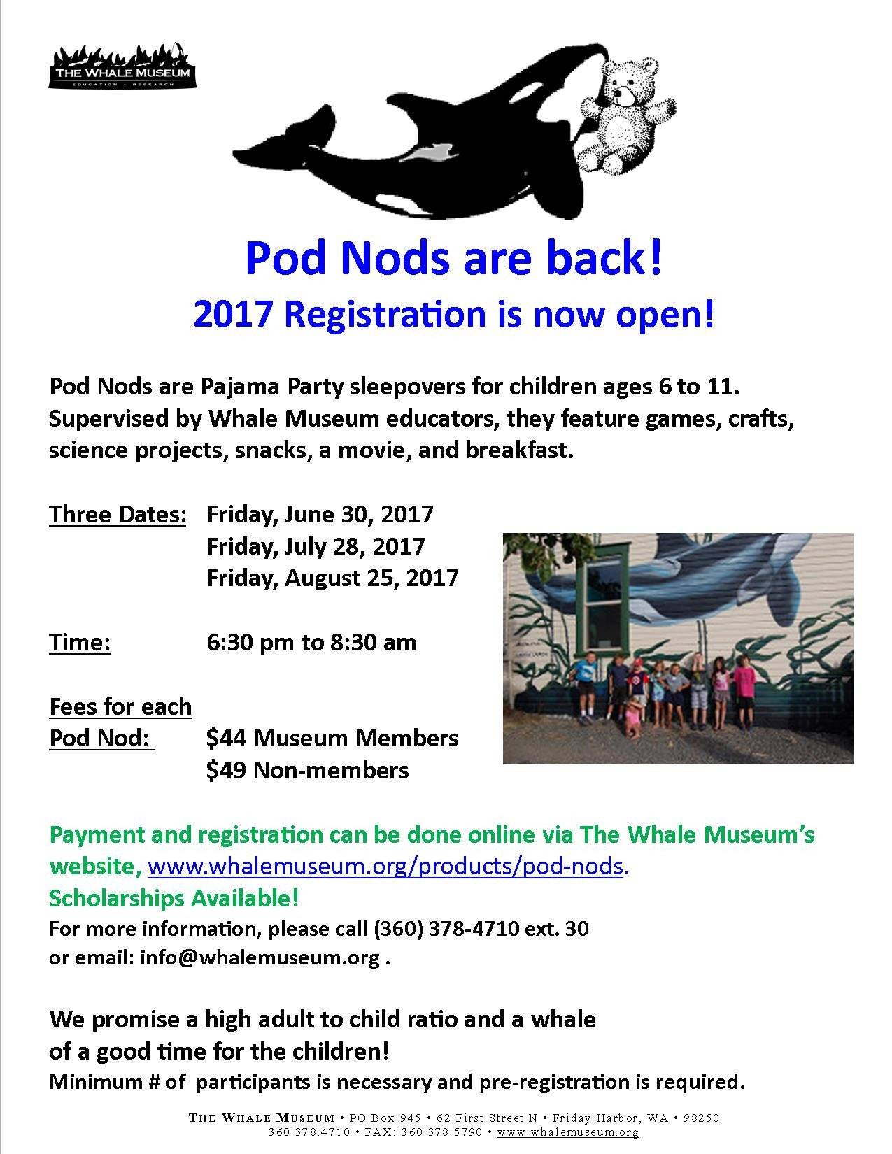 Two sleepovers left at The Whale Museum