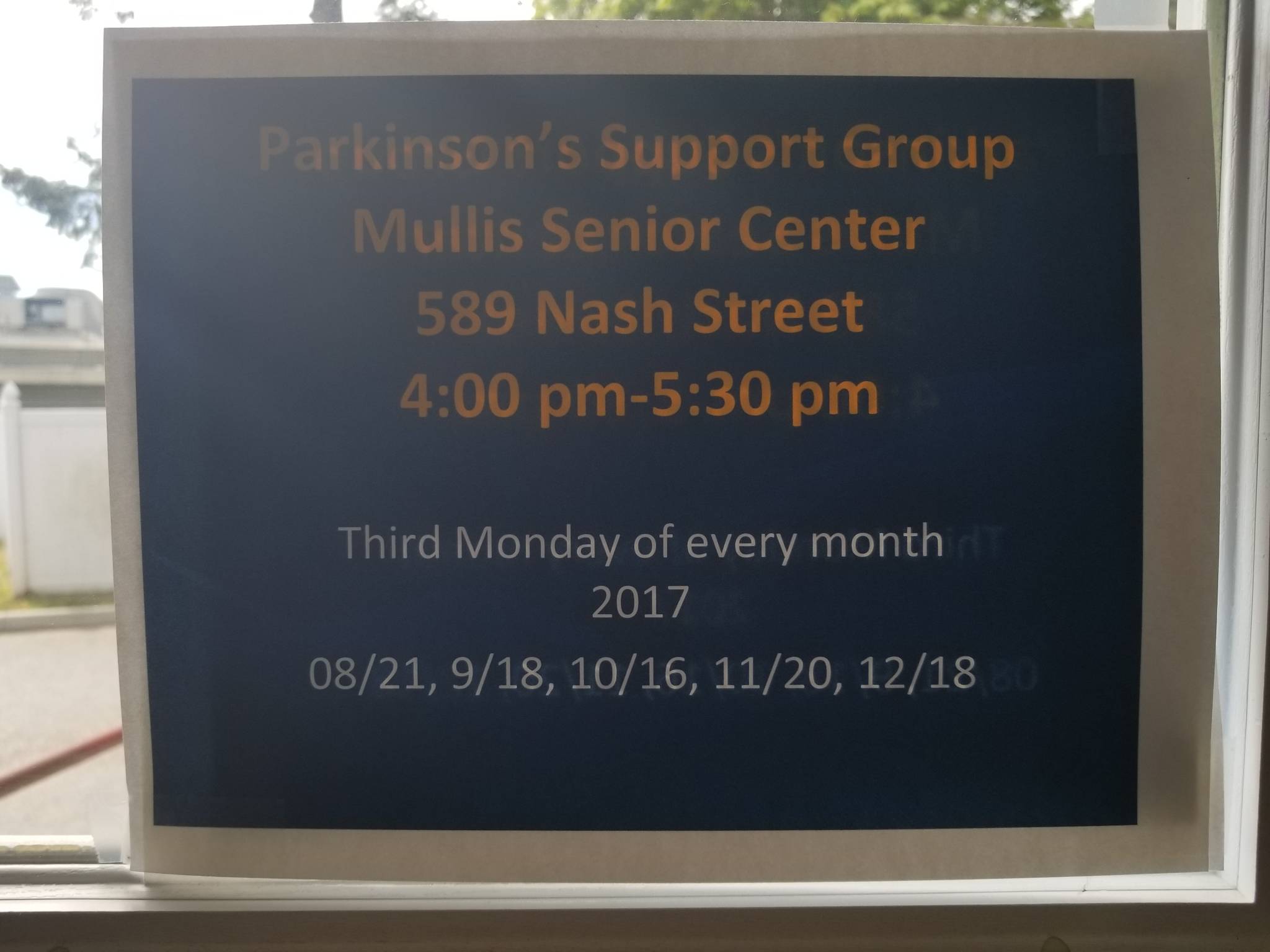 Parkinson’s support group meets at Mullis Center
